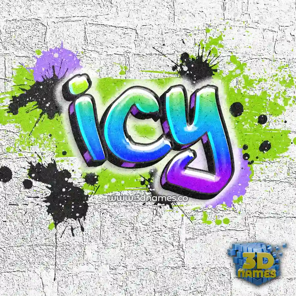 icy in Graffiti Grunge style - 3D name wallpaper