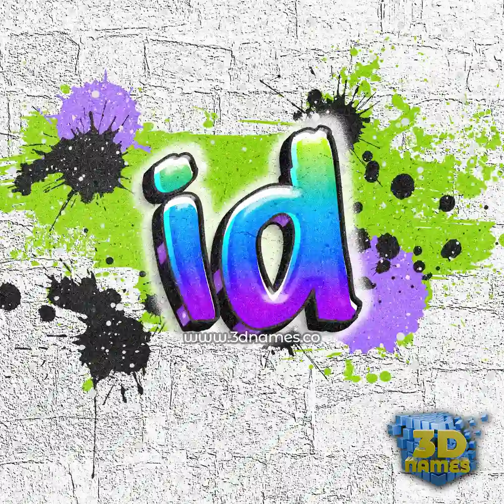 id in Graffiti Grunge style - 3D name wallpaper