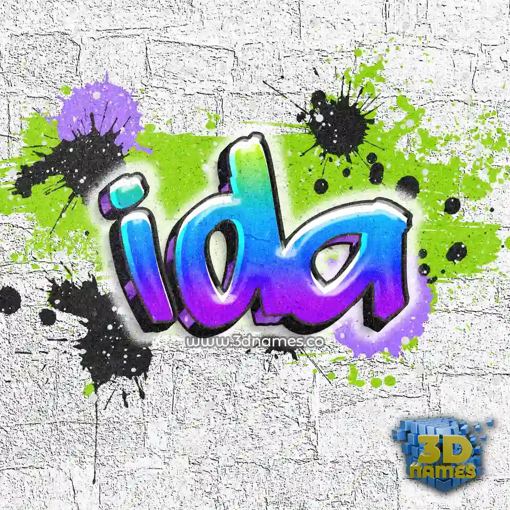 ida in Graffiti Grunge style - 3D name wallpaper