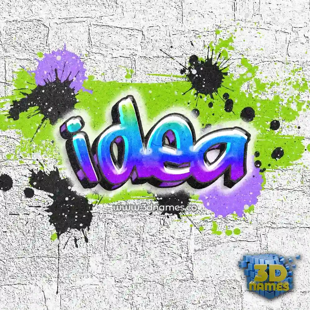 idea in Graffiti Grunge style - 3D name wallpaper