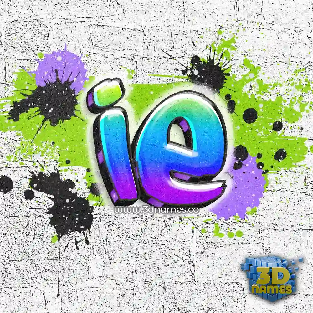 ie in Graffiti Grunge style - 3D name wallpaper