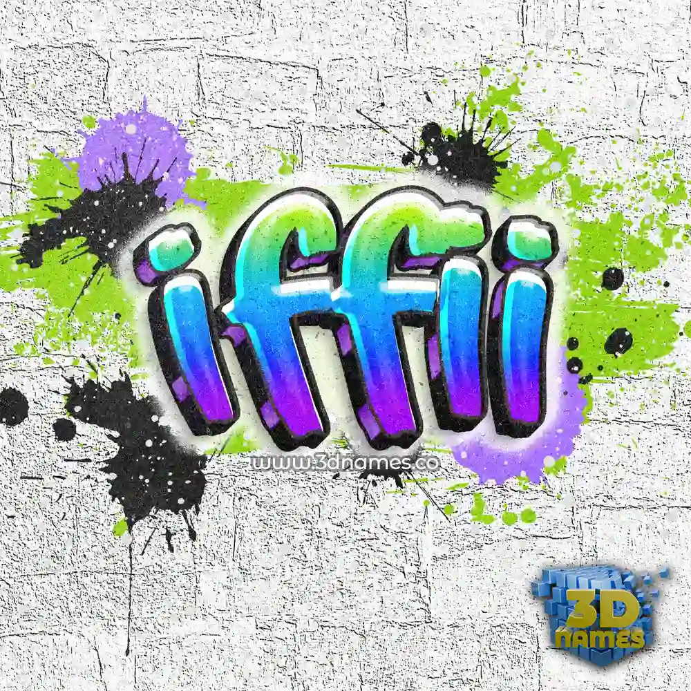 iffii in Graffiti Grunge style - 3D name wallpaper