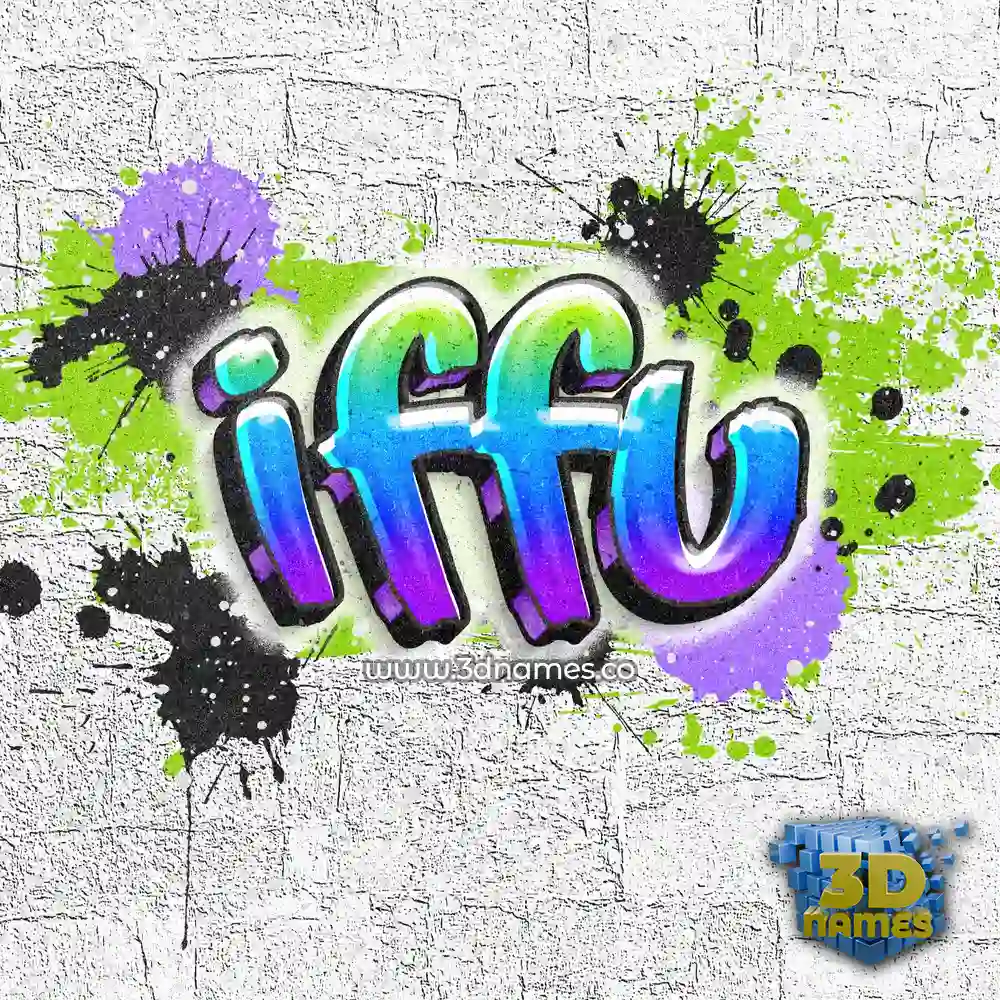 iffu in Graffiti Grunge style - 3D name wallpaper