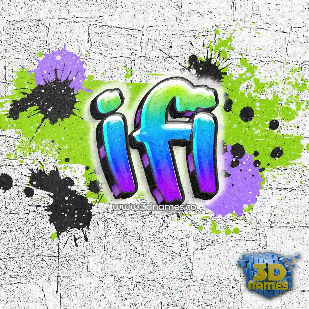 ifi in Graffiti Grunge style - 3D name wallpaper