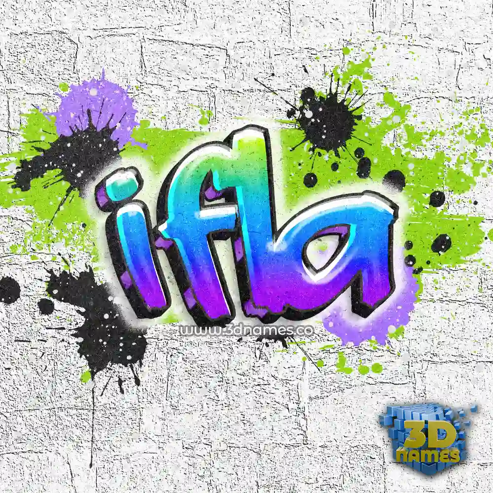 ifla in Graffiti Grunge style - 3D name wallpaper