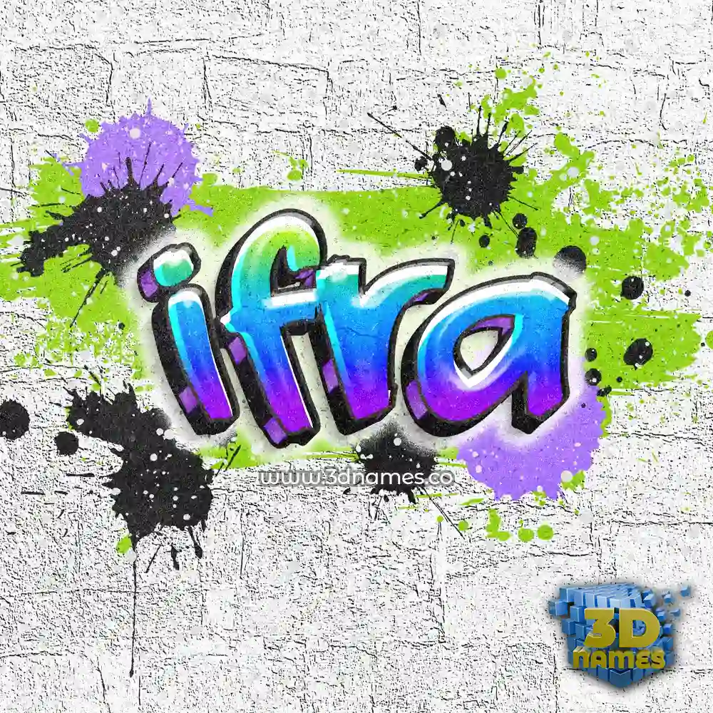 ifra in Graffiti Grunge style - 3D name wallpaper