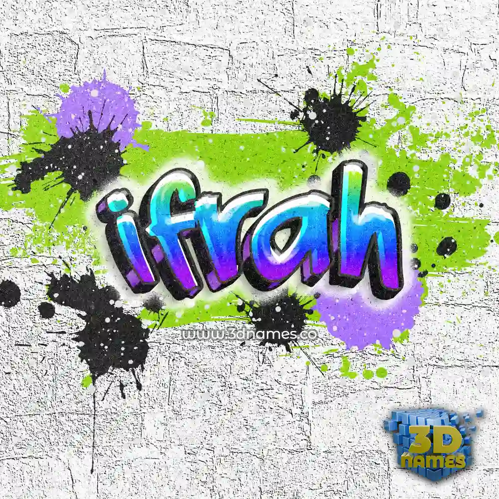 ifrah in Graffiti Grunge style - 3D name wallpaper