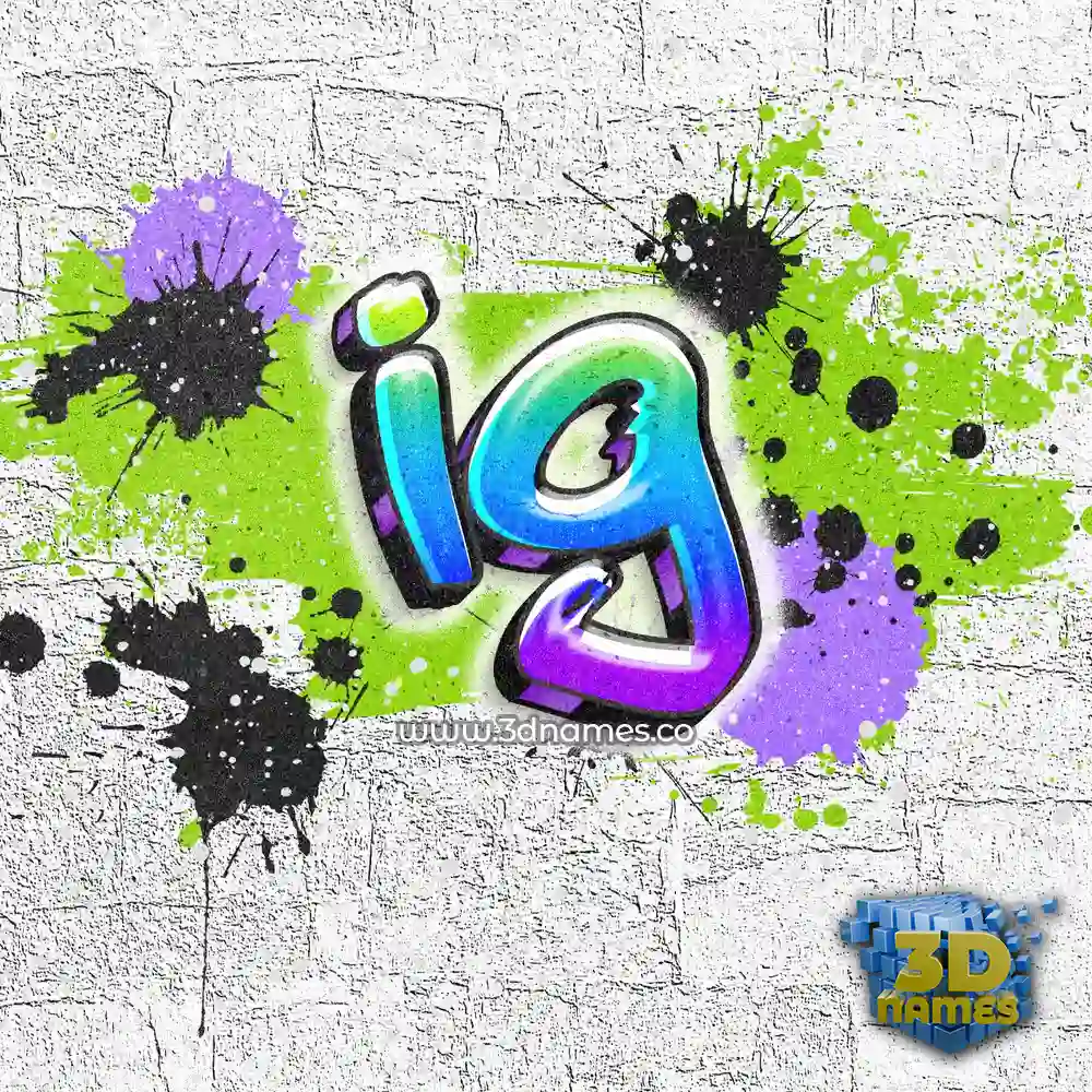 ig in Graffiti Grunge style - 3D name wallpaper