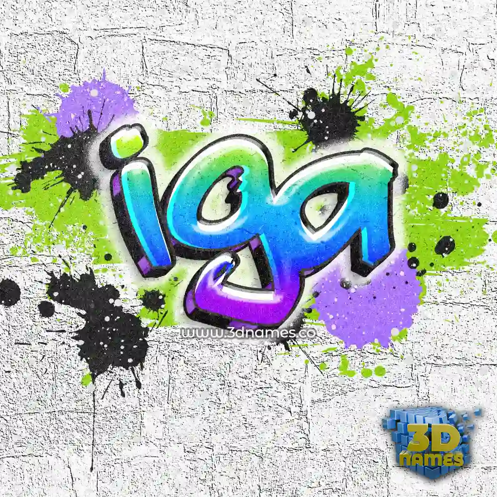 iga in Graffiti Grunge style - 3D name wallpaper