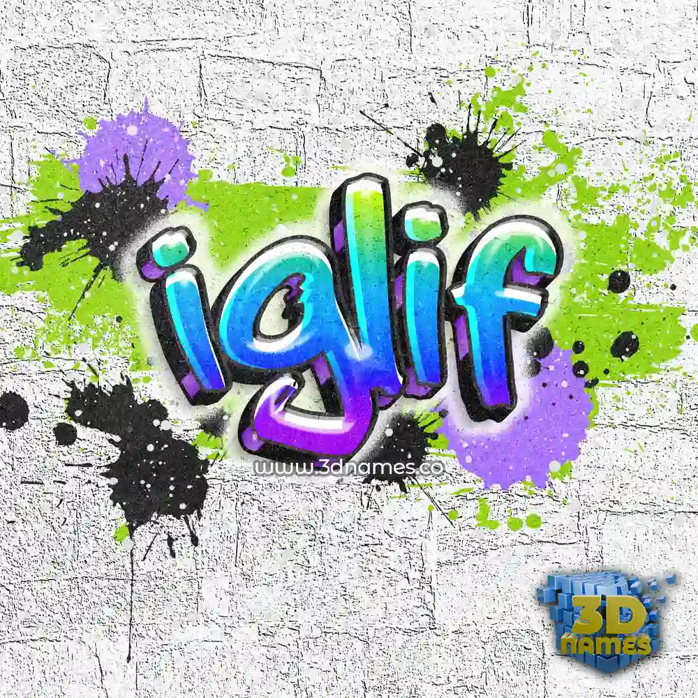 iglif in Graffiti Grunge style - 3D name wallpaper