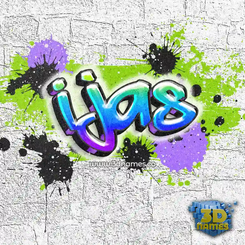 ijas in Graffiti Grunge style - 3D name wallpaper