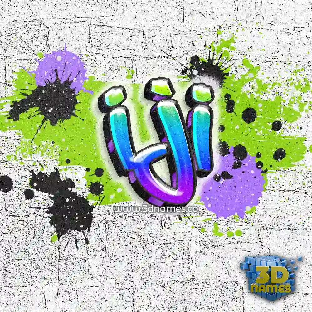 iji in Graffiti Grunge style - 3D name wallpaper