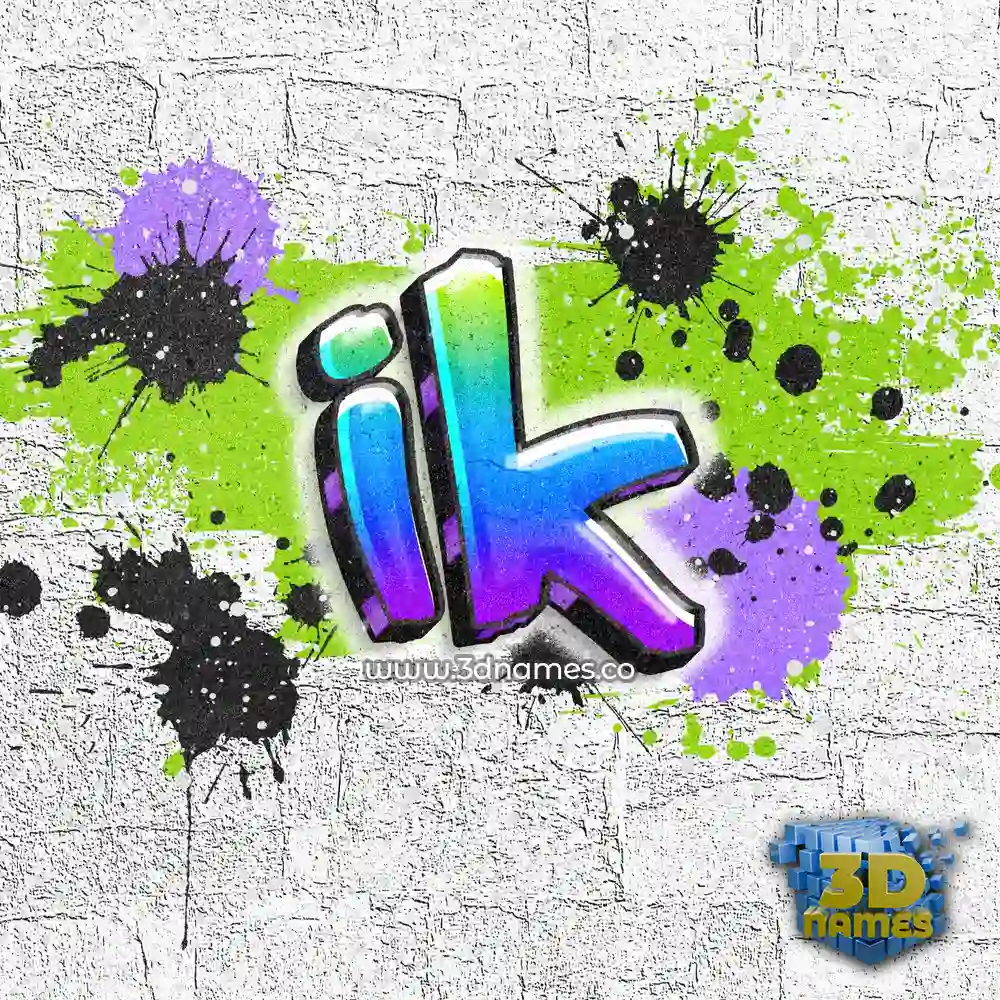 ik in Graffiti Grunge style - 3D name wallpaper