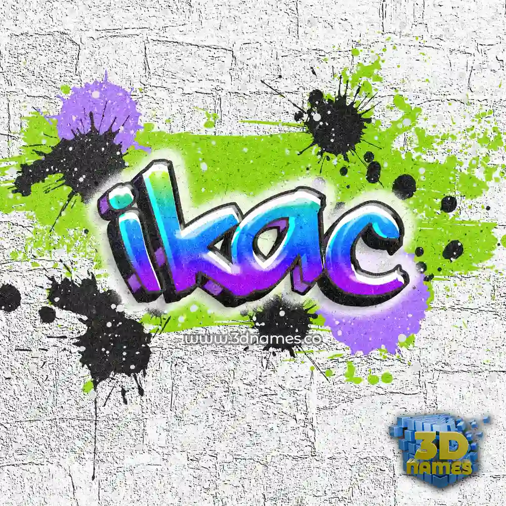 ikac in Graffiti Grunge style - 3D name wallpaper