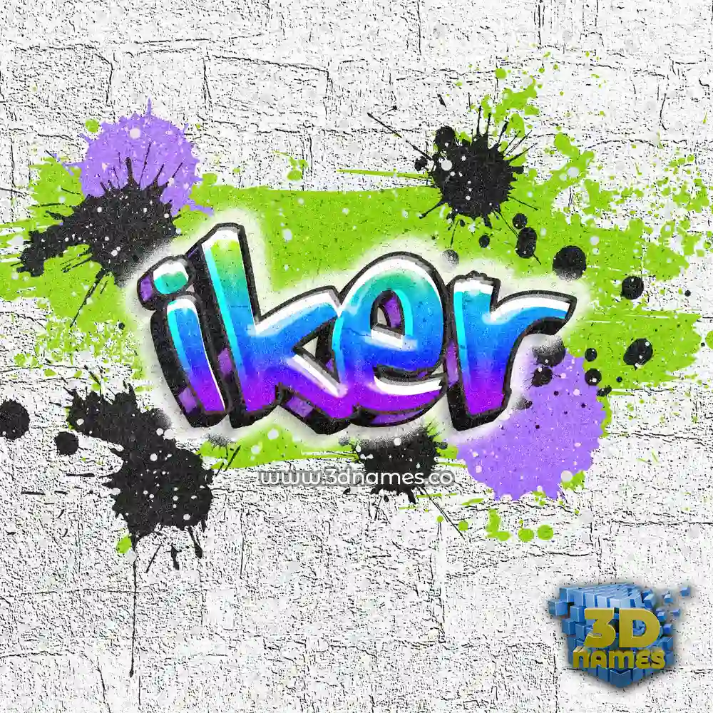iker in Graffiti Grunge style - 3D name wallpaper