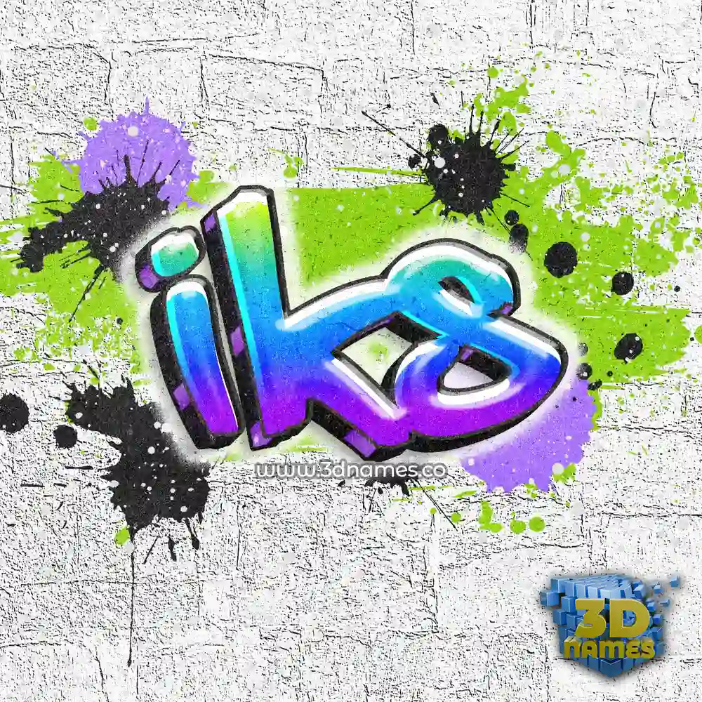 iks in Graffiti Grunge style - 3D name wallpaper