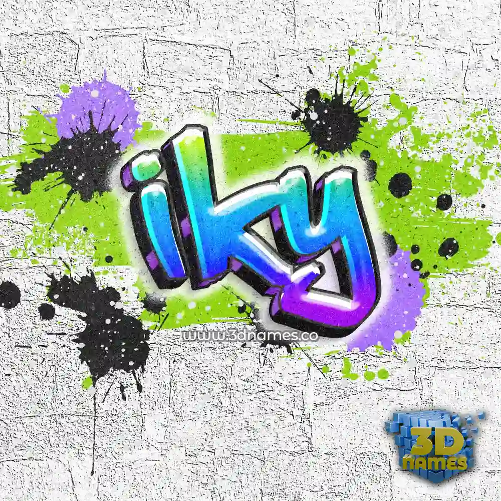 iky in Graffiti Grunge style - 3D name wallpaper