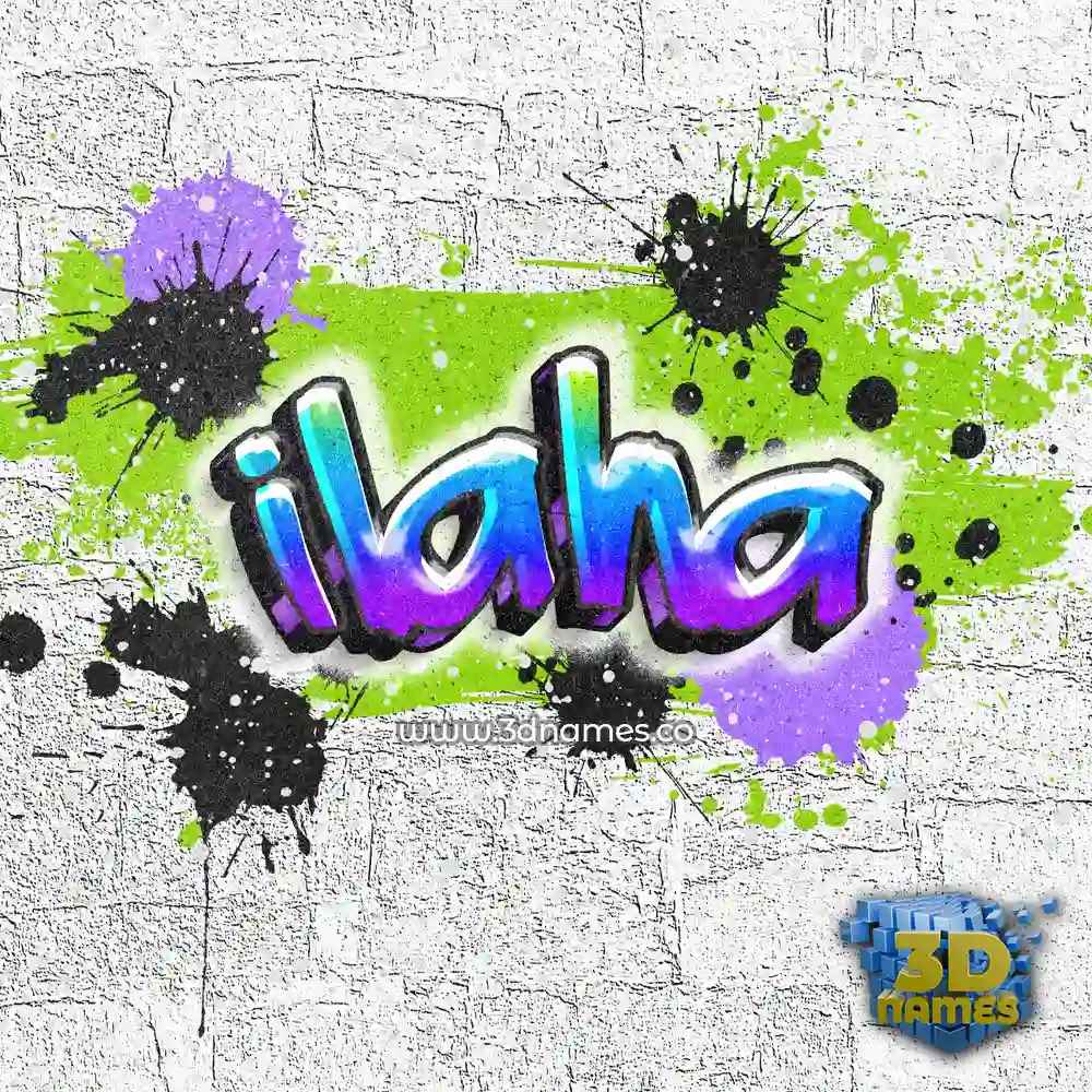 ilaha in Graffiti Grunge style - 3D name wallpaper