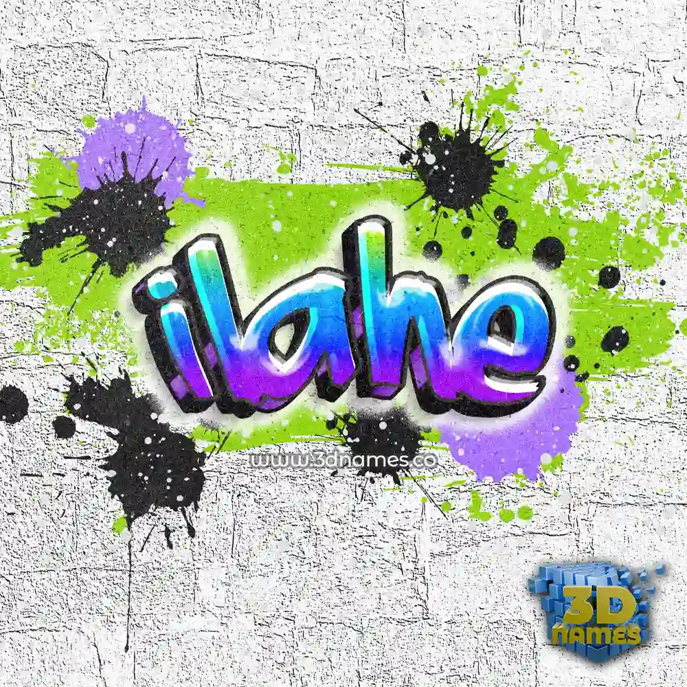 ilahe in Graffiti Grunge style - 3D name wallpaper