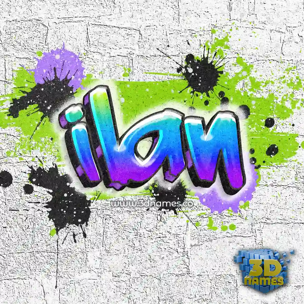 ilan in Graffiti Grunge style - 3D name wallpaper