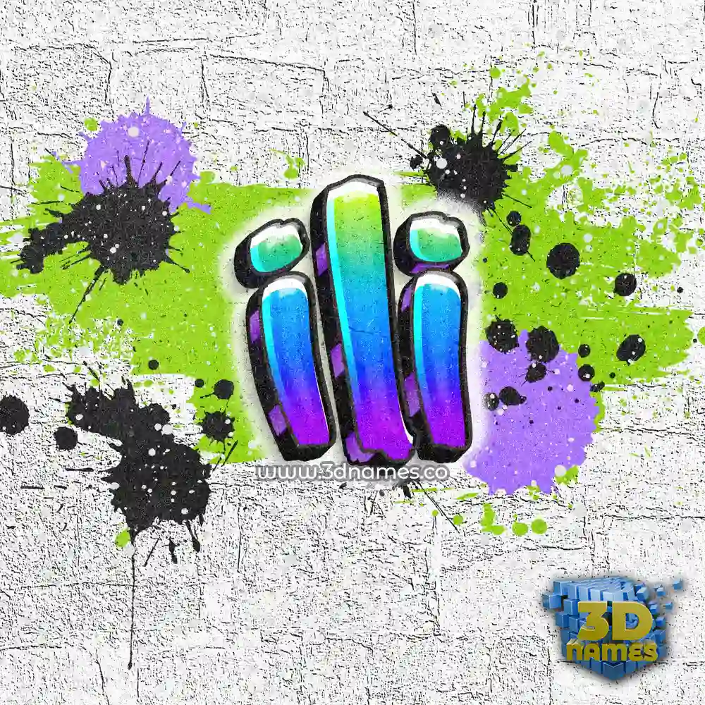 ili in Graffiti Grunge style - 3D name wallpaper