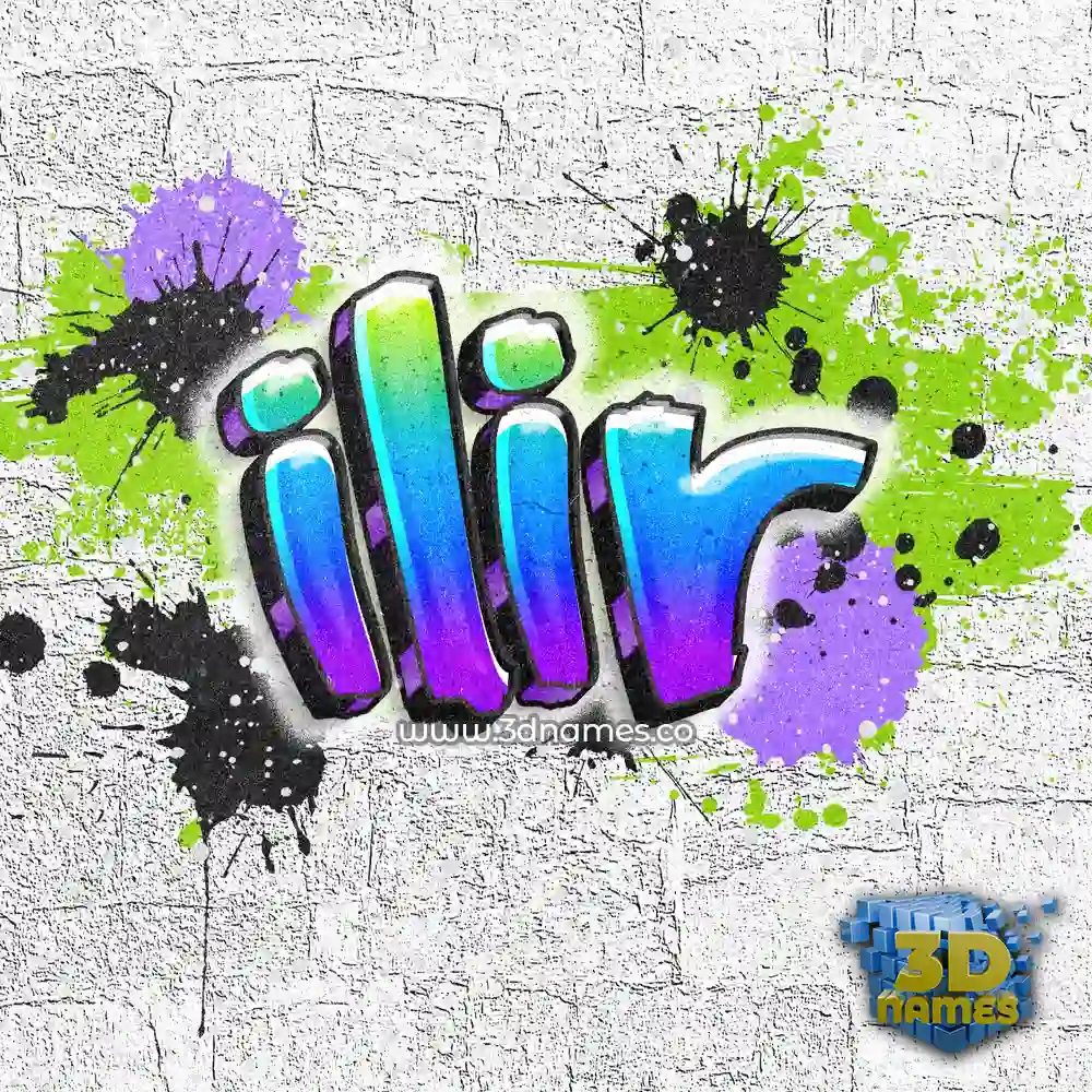 ilir in Graffiti Grunge style - 3D name wallpaper