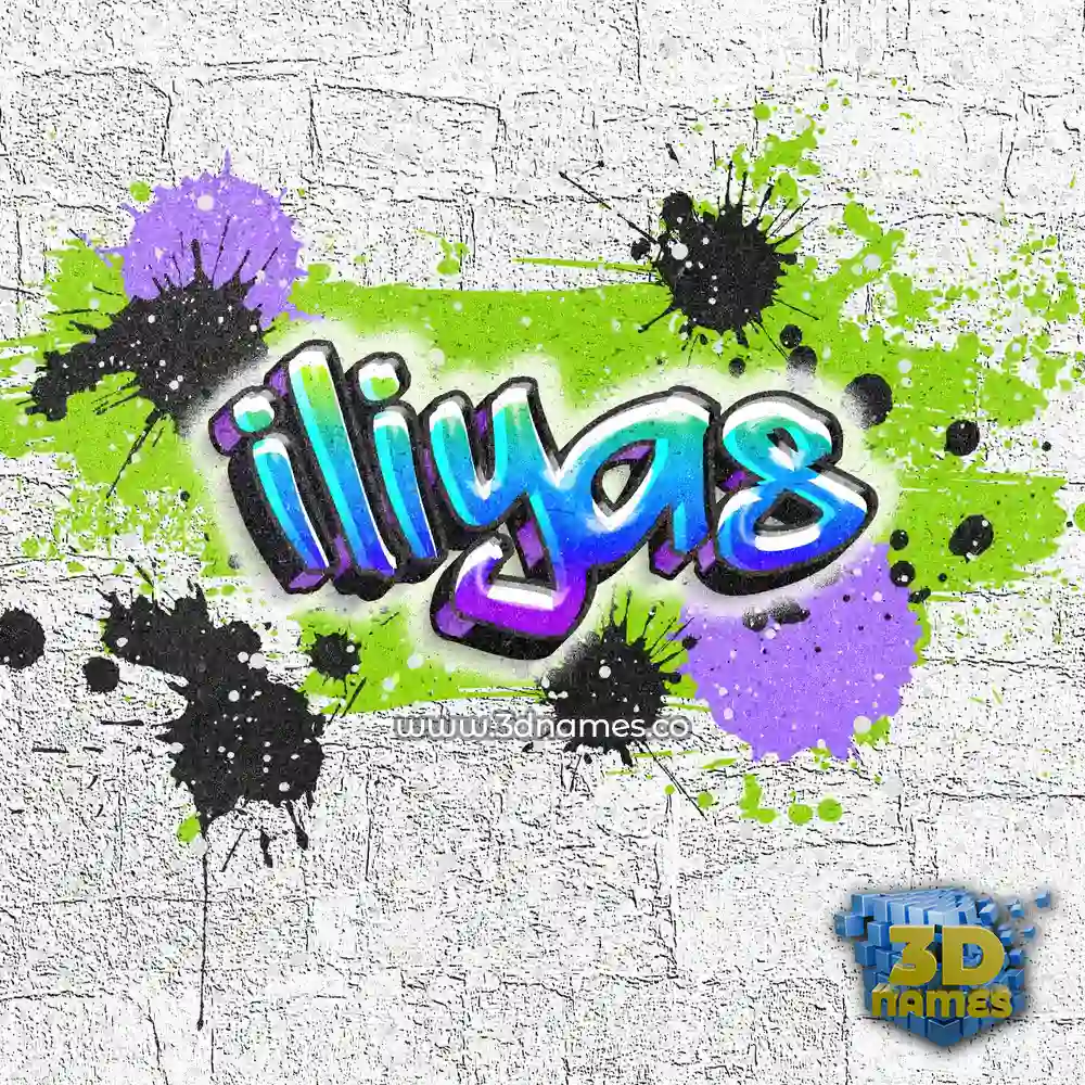 iliyas in Graffiti Grunge style - 3D name wallpaper