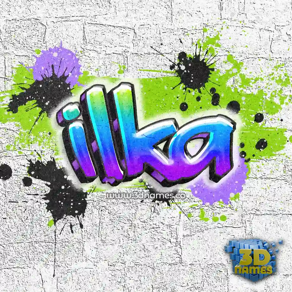 ilka in Graffiti Grunge style - 3D name wallpaper