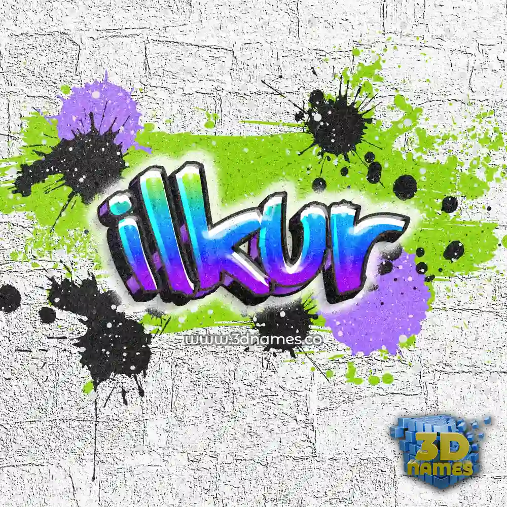 ilkur in Graffiti Grunge style - 3D name wallpaper