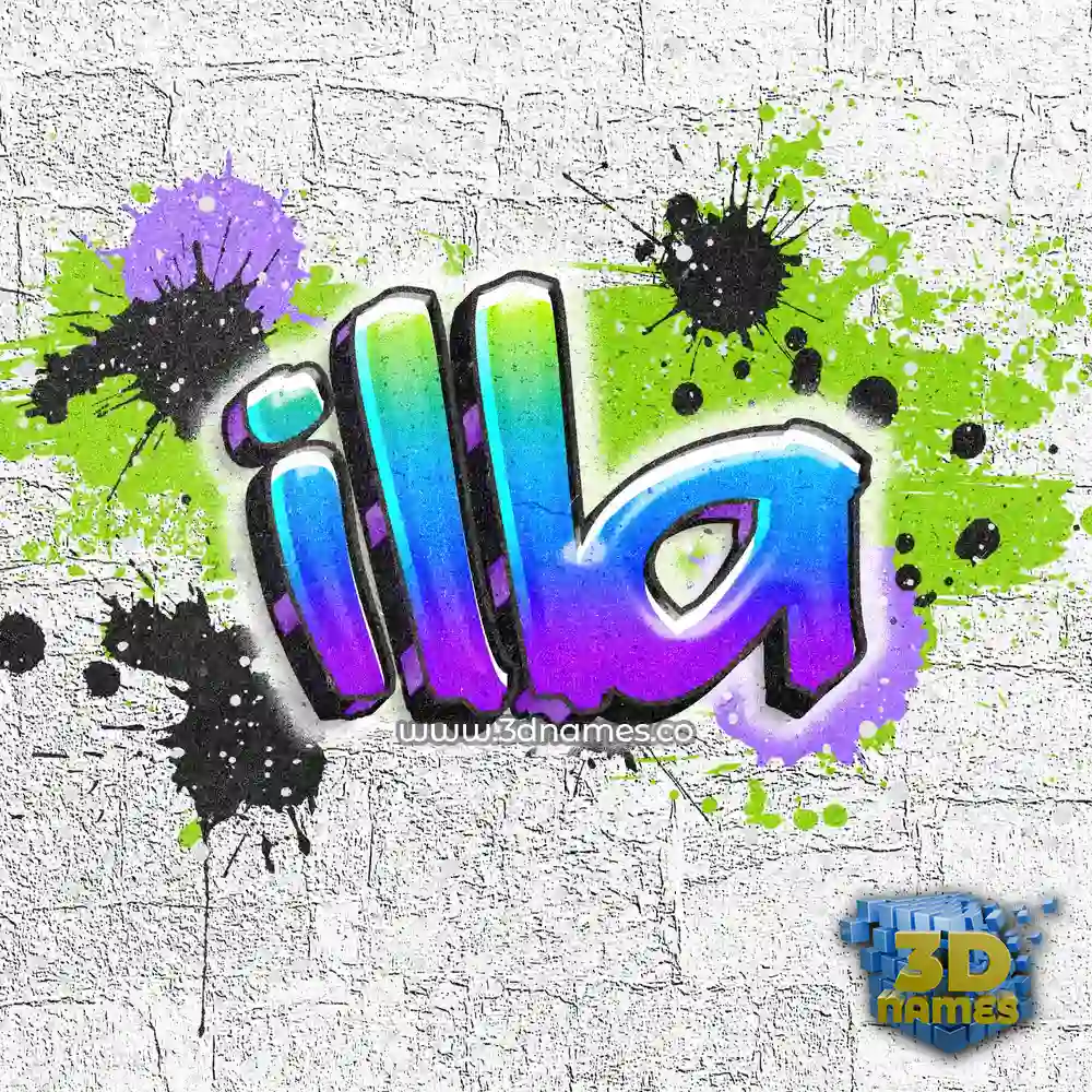 illa in Graffiti Grunge style - 3D name wallpaper