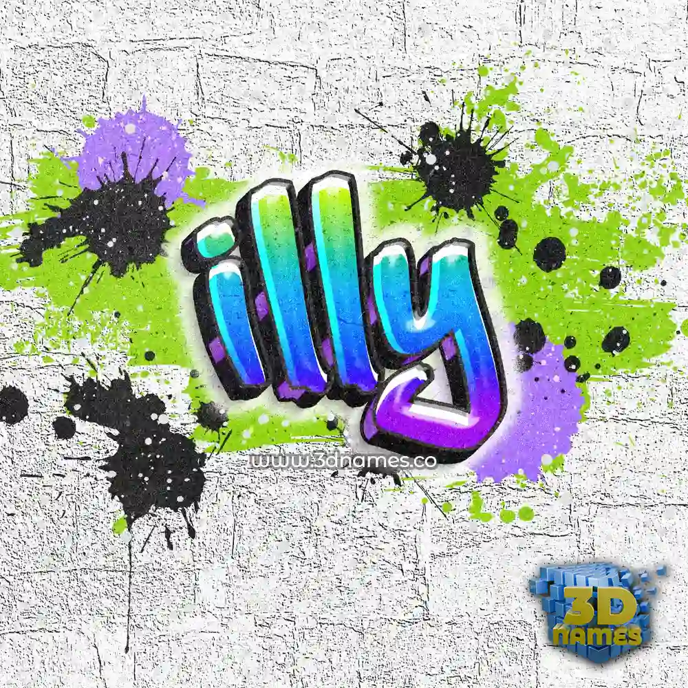 illy in Graffiti Grunge style - 3D name wallpaper