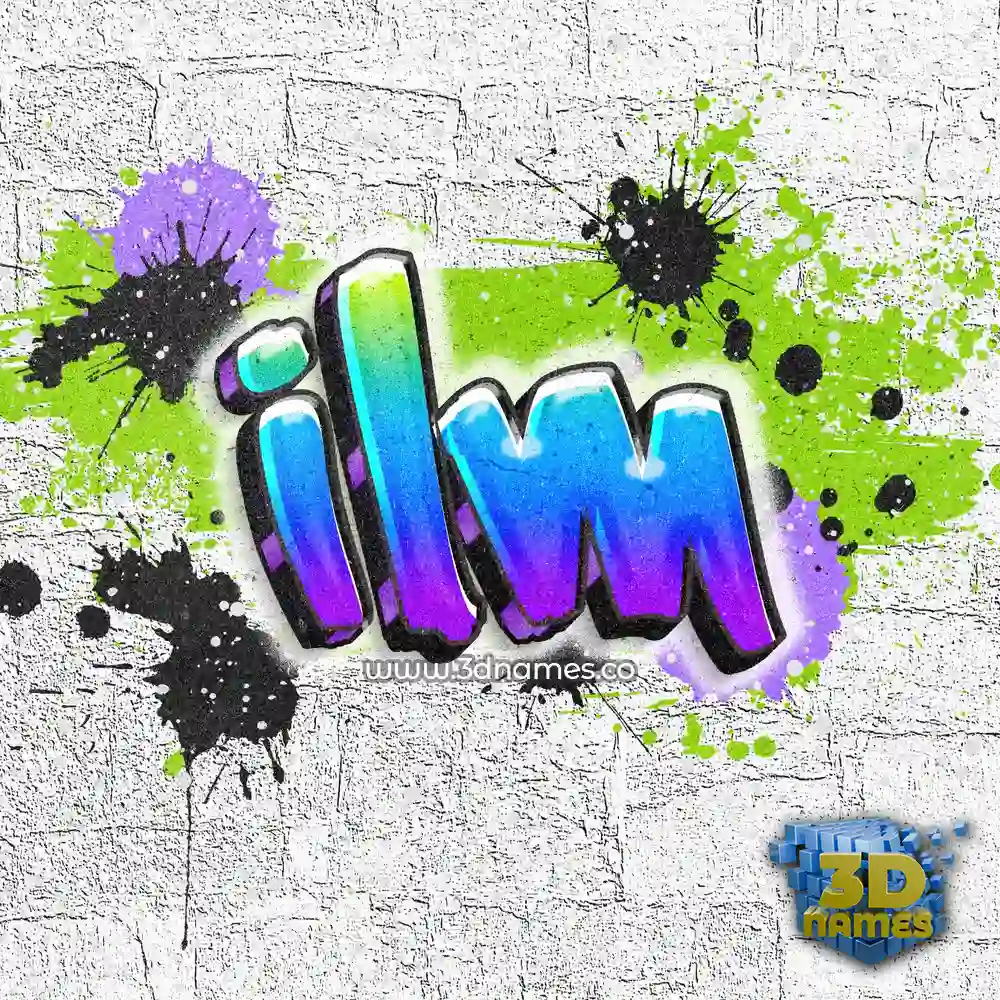 ilm in Graffiti Grunge style - 3D name wallpaper