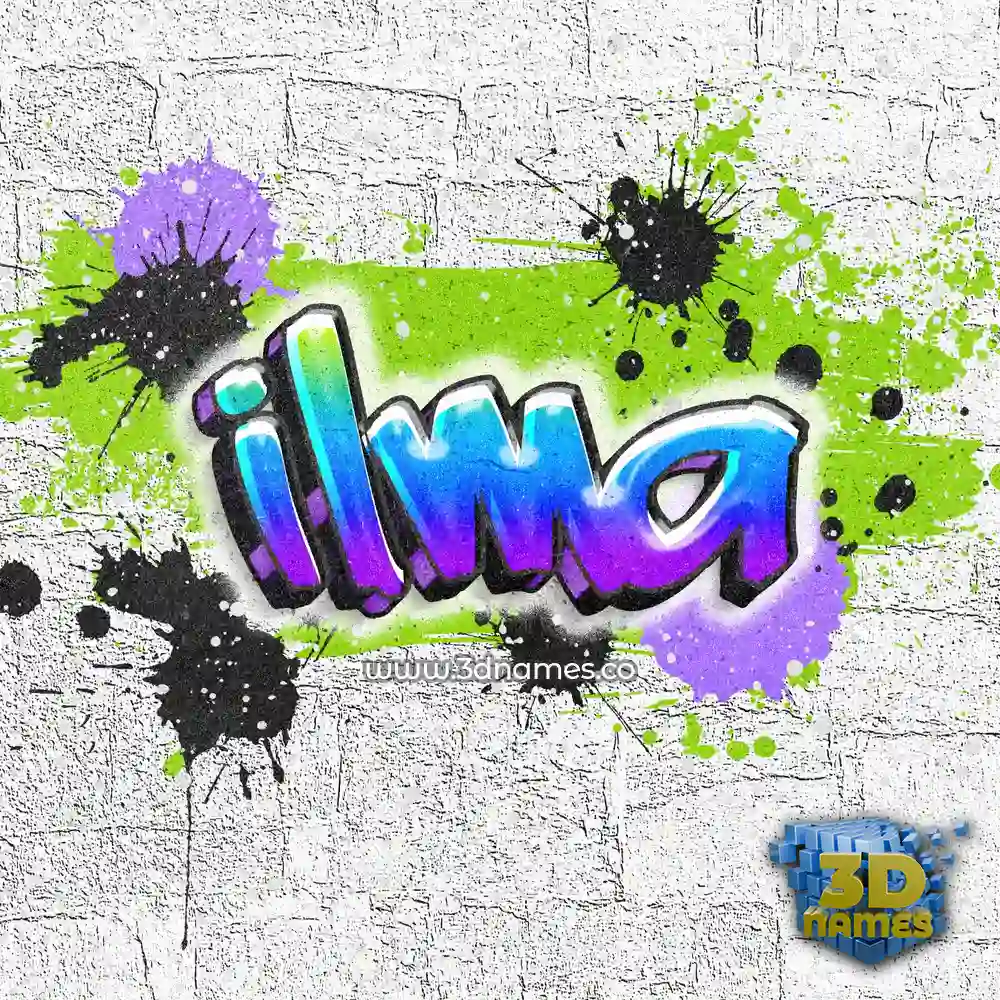 ilma in Graffiti Grunge style - 3D name wallpaper