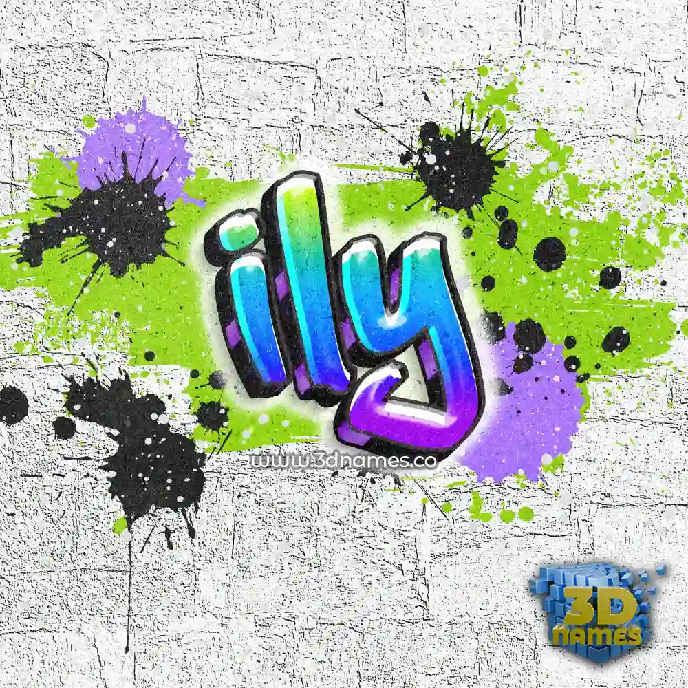 ily in Graffiti Grunge style - 3D name wallpaper