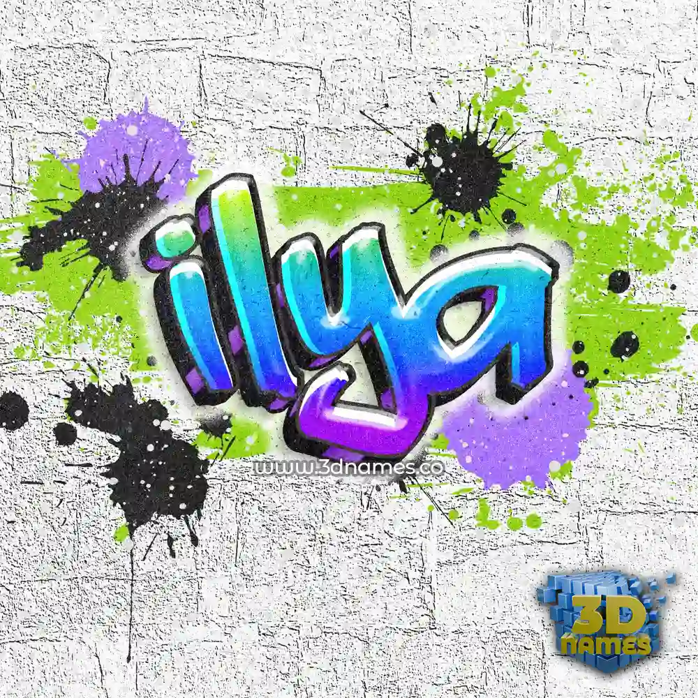ilya in Graffiti Grunge style - 3D name wallpaper