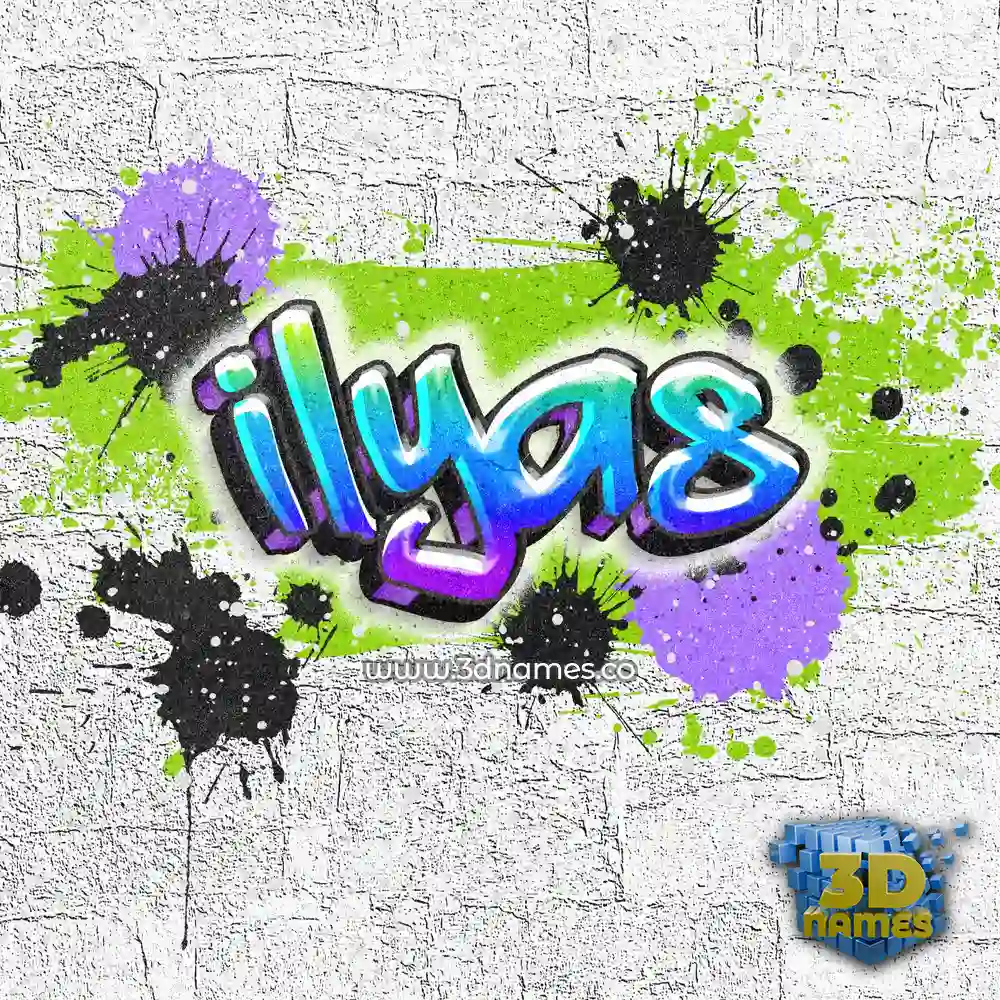 ilyas in Graffiti Grunge style - 3D name wallpaper