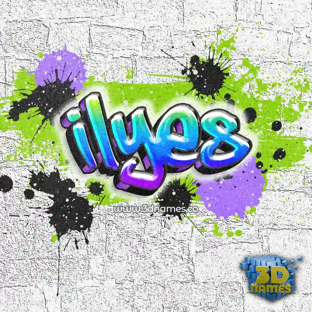 ilyes in Graffiti Grunge style - 3D name wallpaper