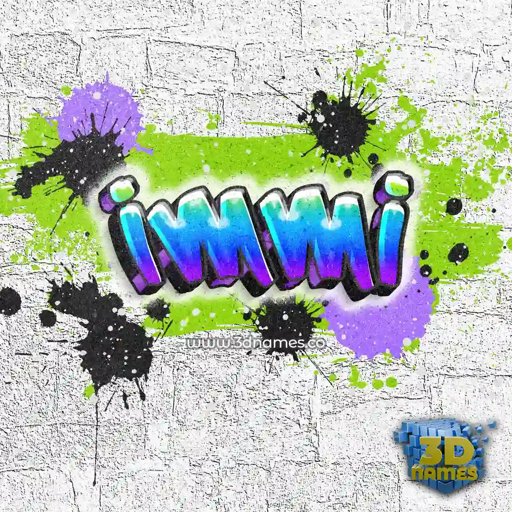 immi in Graffiti Grunge style - 3D name wallpaper