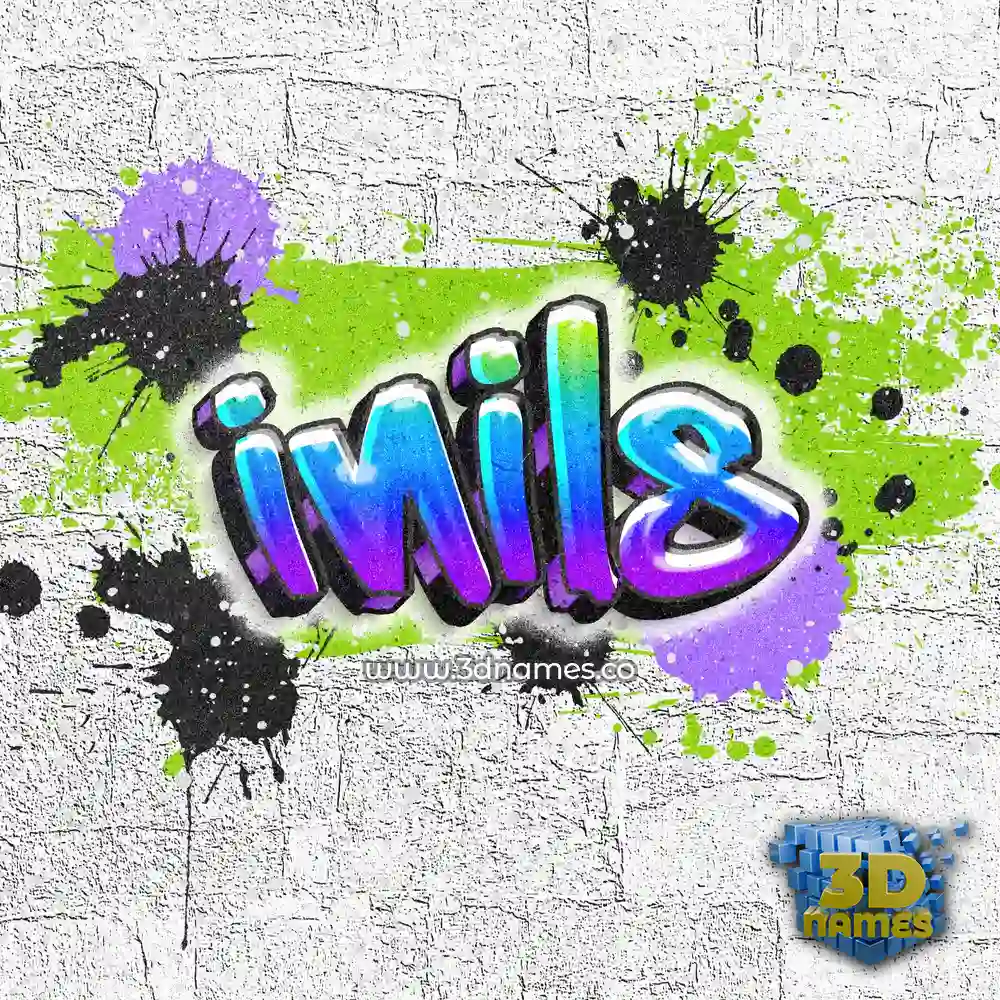 inils in Graffiti Grunge style - 3D name wallpaper