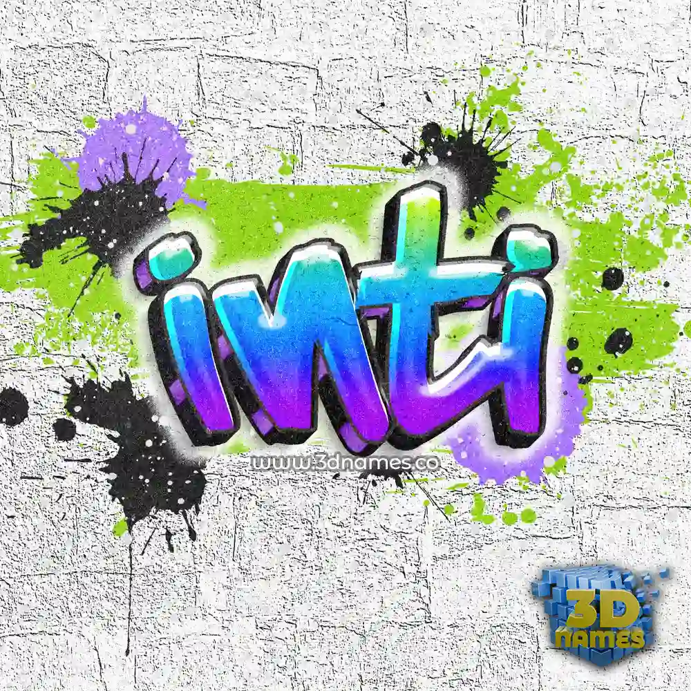 inti in Graffiti Grunge style - 3D name wallpaper