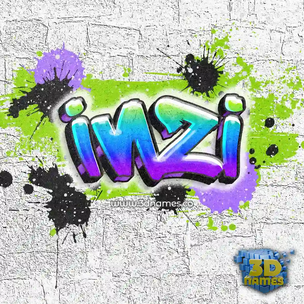 inzi in Graffiti Grunge style - 3D name wallpaper