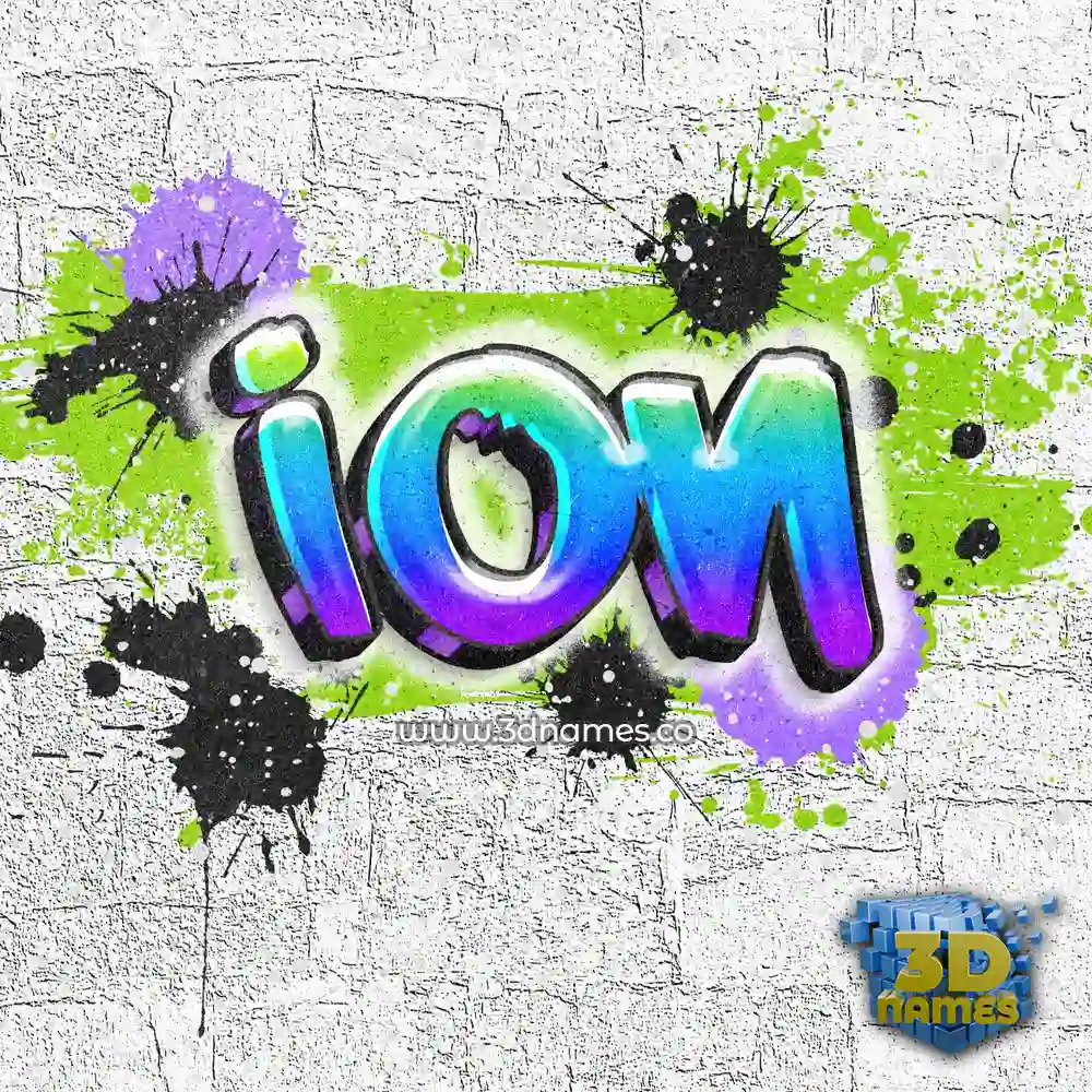 ion in Graffiti Grunge style - 3D name wallpaper