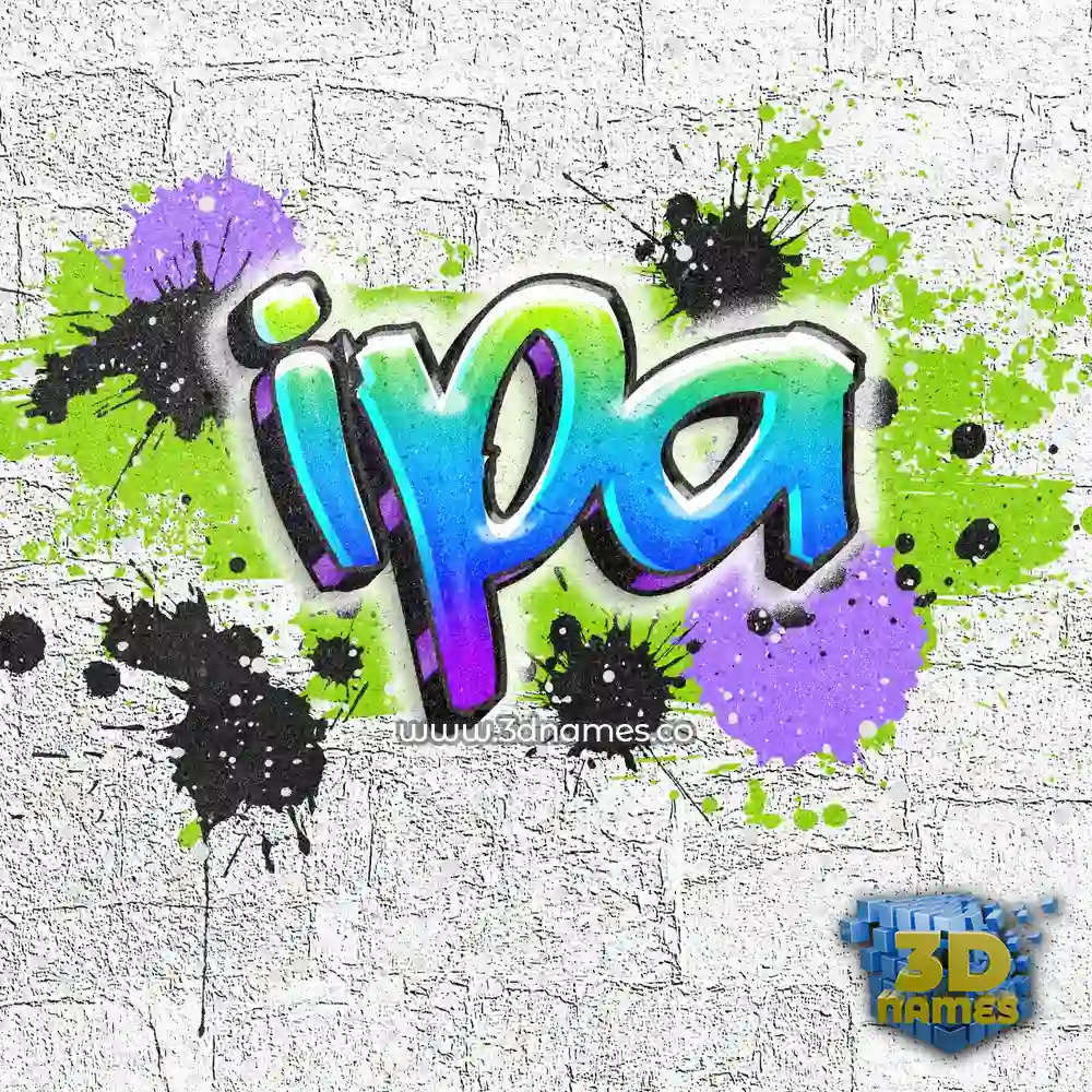 ipa in Graffiti Grunge style - 3D name wallpaper