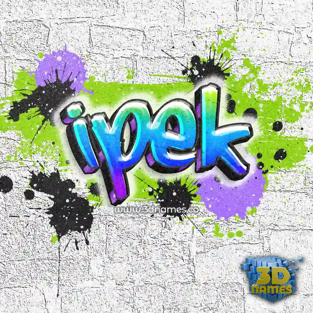 ipek in Graffiti Grunge style - 3D name wallpaper