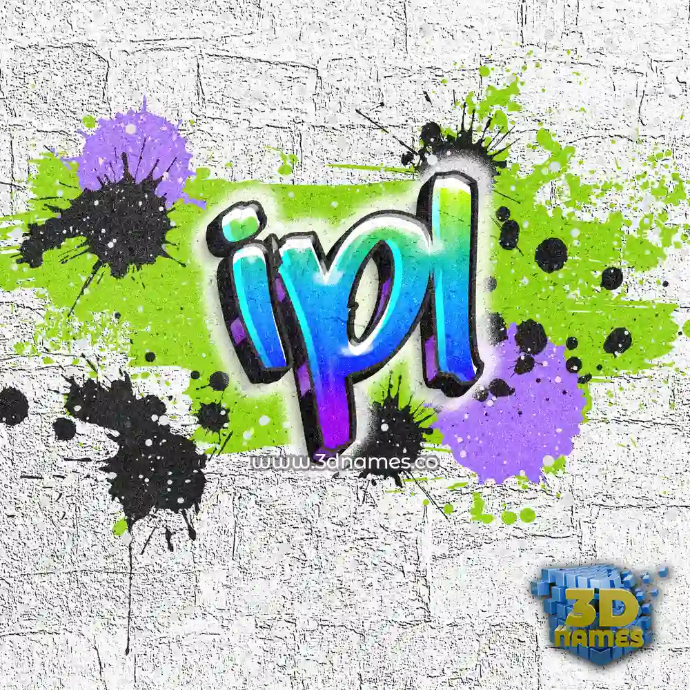 ipl in Graffiti Grunge style - 3D name wallpaper