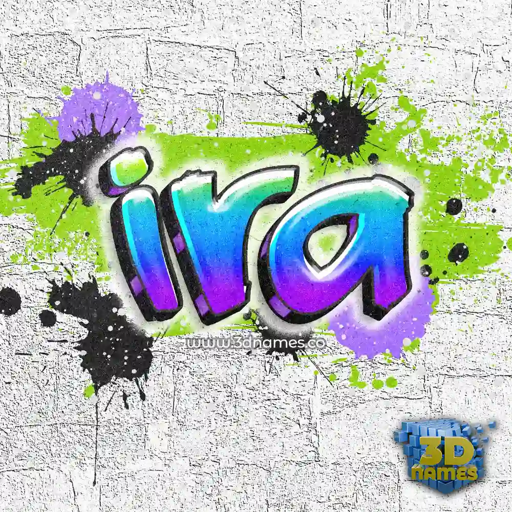 ira in Graffiti Grunge style - 3D name wallpaper