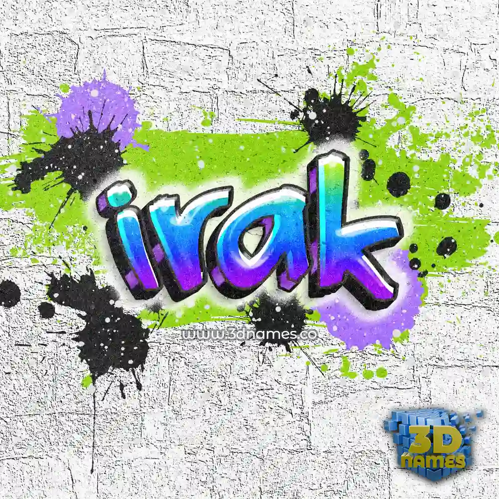 irak in Graffiti Grunge style - 3D name wallpaper