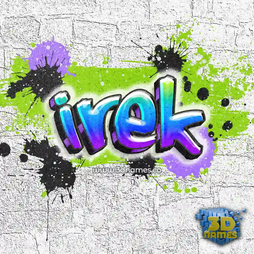 irek in Graffiti Grunge style - 3D name wallpaper