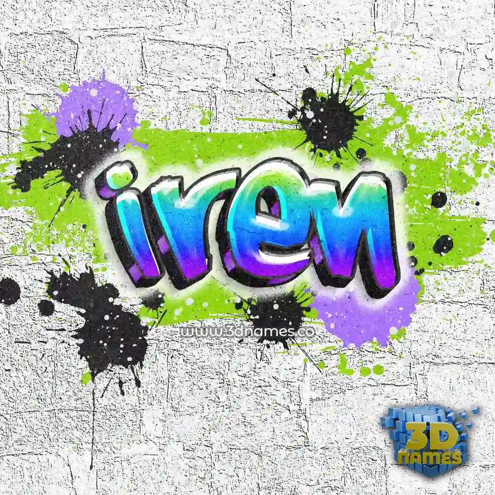 iren in Graffiti Grunge style - 3D name wallpaper