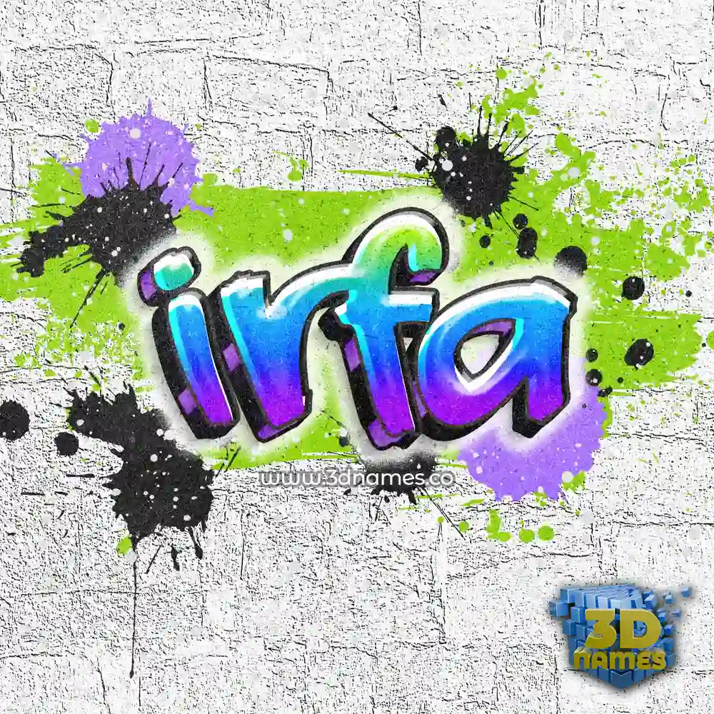irfa in Graffiti Grunge style - 3D name wallpaper